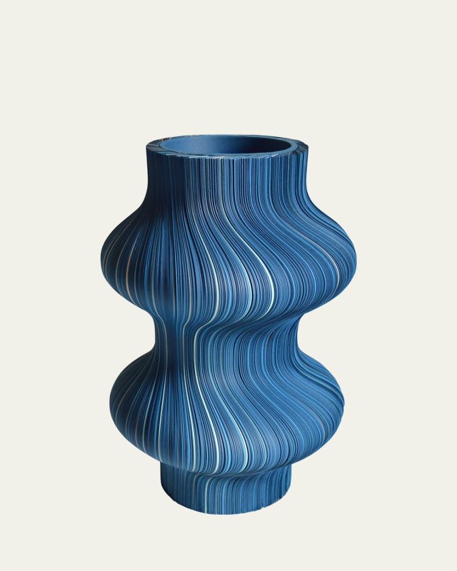 Double Blue 19" Vase